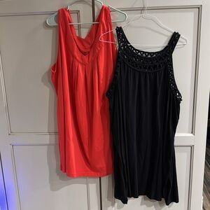 Roaman’s Bundle red and black tank tops size 3x